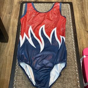 Red and Blue Flame Leotard